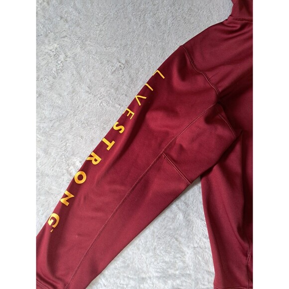 Nike Fit Therma Mens Large “Live Strong” Maroon/Gold Hoodie Swoosh - Picture 8 of 10